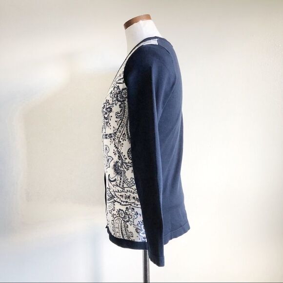 Pendleton | Vintage Paisley print Vneck sweater Cardigan size Small preowned - Picture 4 of 8
